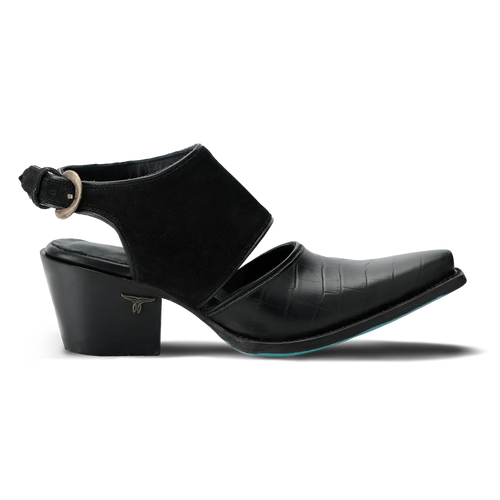 Lane Plain Jane Slingback Mule — Soft Black Suede
