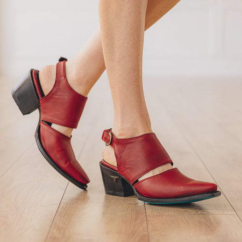 Lane Plain Jane Slingback Mule — Smoldering Ruby