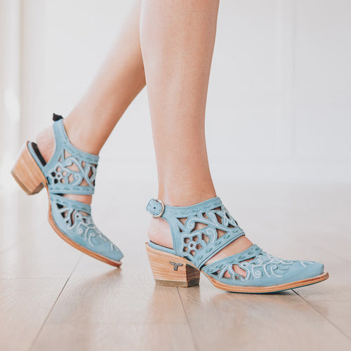 Lane Robin Cut Out Slingback Mule — Powder Blue