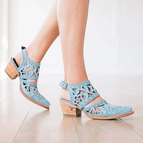 Lane Robin Cut Out Slingback Mule — Powder Blue