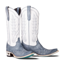 Lane Lexington Boot - Washed Denim/Matte White