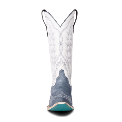 Lane Lexington Boot - Washed Denim/Matte White