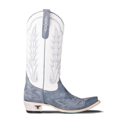 Lane Lexington Boot - Washed Denim/Matte White