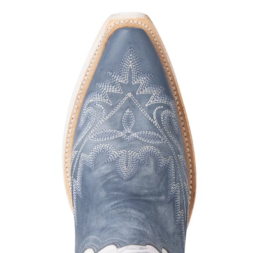 Lane Lexington Boot - Washed Denim/Matte White