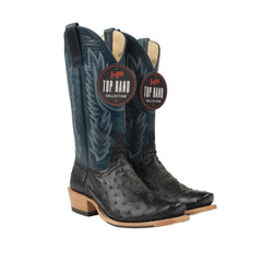 Horse Power Black Full Quill Ostrich Western Boot