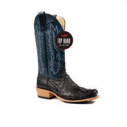 Horse Power Black Full Quill Ostrich Western Boot