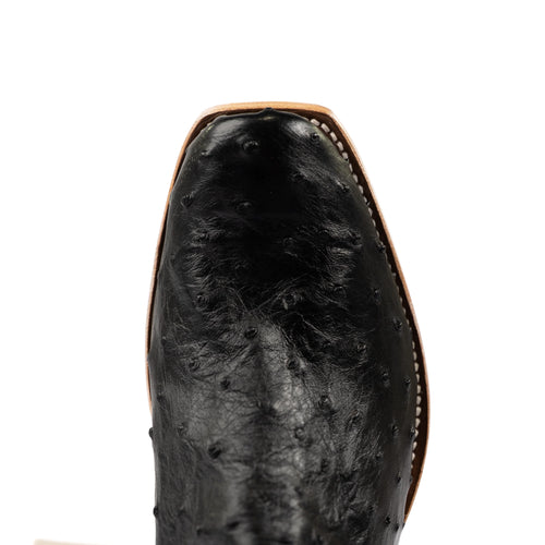 Horse Power Black Full Quill Ostrich Western Boot