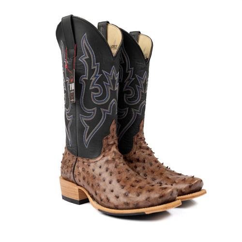 Horse Power Kango Tobacco Full Quill Ostrich Western Boot