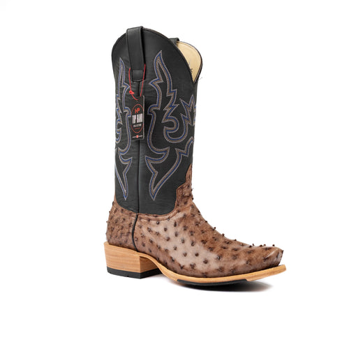 Horse Power Kango Tobacco Full Quill Ostrich Western Boot