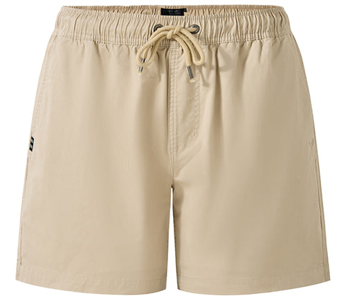 Pilbara men's cotton stretch walk shorts in Beige, front view